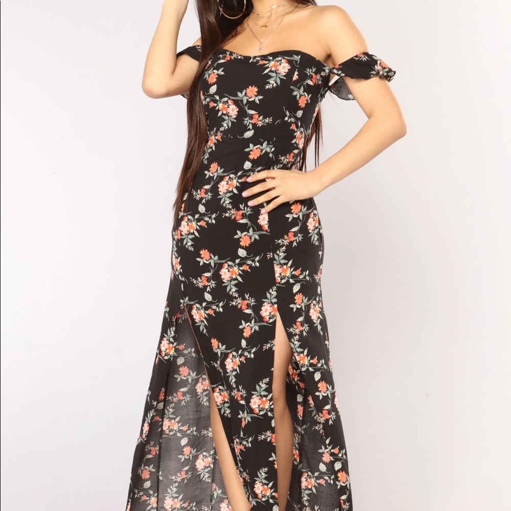 Floral Off Shoulder Maxi Dress